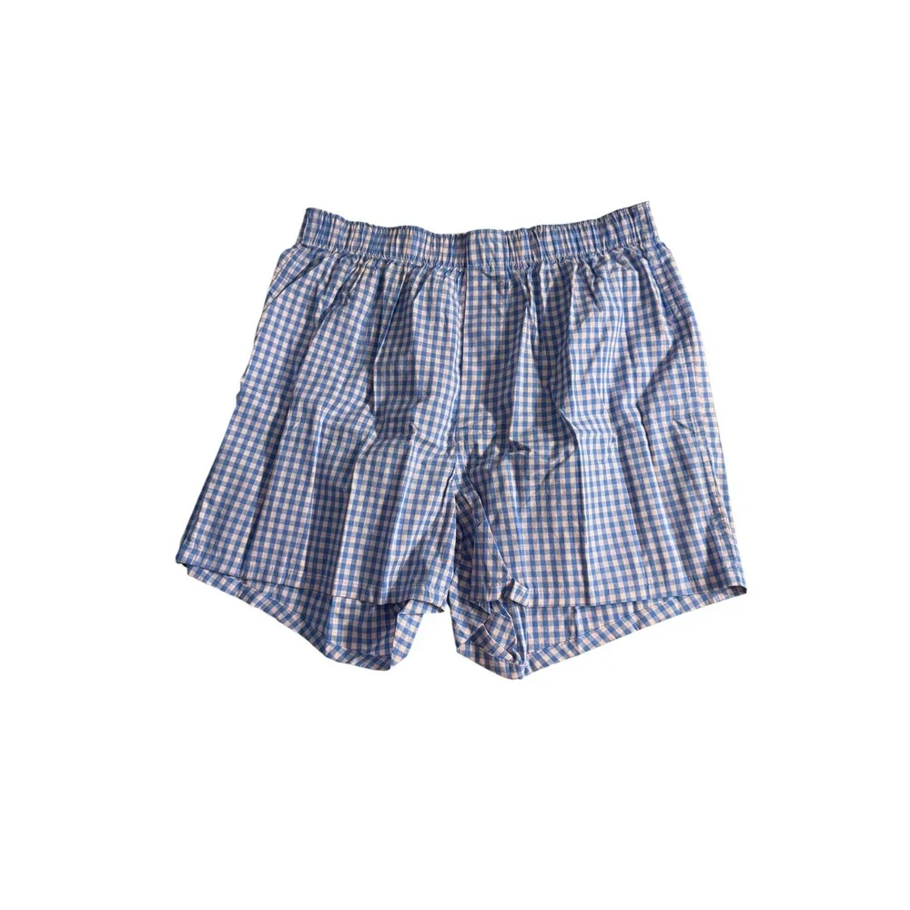 J.Crew Mens Gingham Cotton Boxers Blue White Check BW461 Size Medium